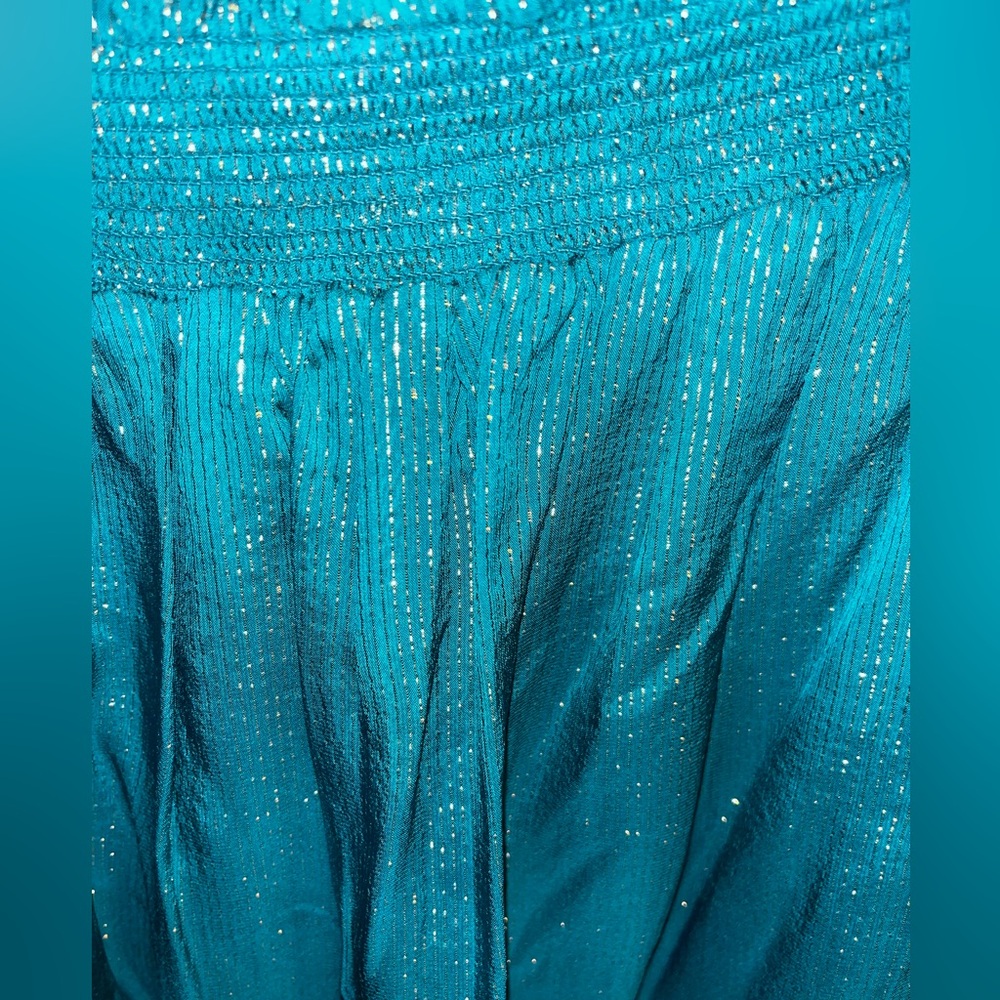 Lilly Pulitzer Teal Shimmer Blouse - Picture 2 of 4